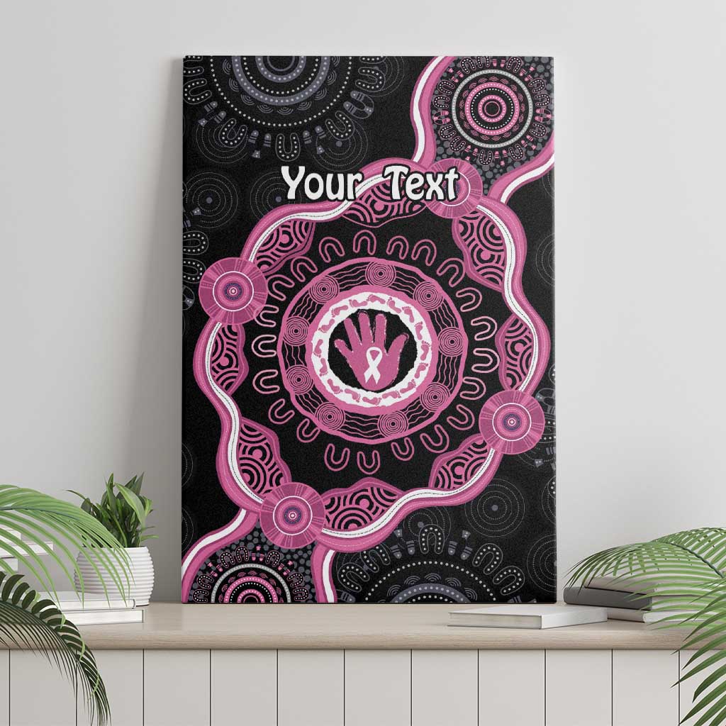 Personalised Australia Breast Cancer Canvas Wall Art Brave Strong Aboriginal Art