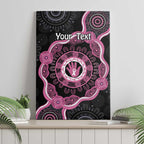 Personalised Australia Breast Cancer Canvas Wall Art Brave Strong Aboriginal Art