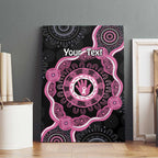 Personalised Australia Breast Cancer Canvas Wall Art Brave Strong Aboriginal Art
