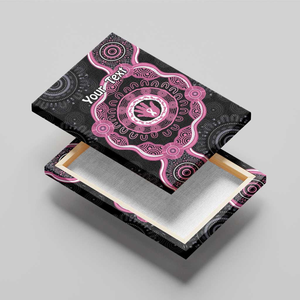 Personalised Australia Breast Cancer Canvas Wall Art Brave Strong Aboriginal Art