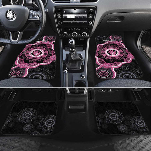 Personalised Australia Breast Cancer Car Mats Brave Strong Aboriginal Art
