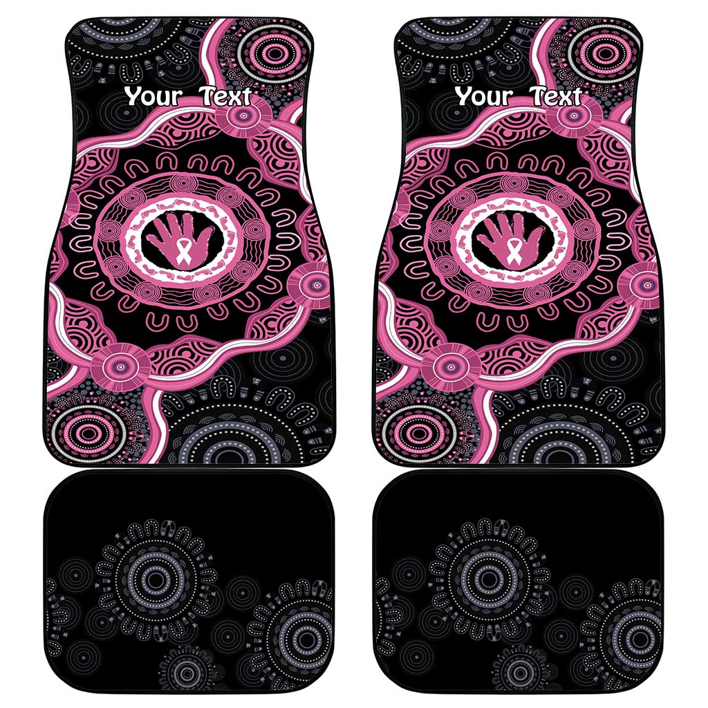 Personalised Australia Breast Cancer Car Mats Brave Strong Aboriginal Art
