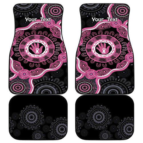 Personalised Australia Breast Cancer Car Mats Brave Strong Aboriginal Art