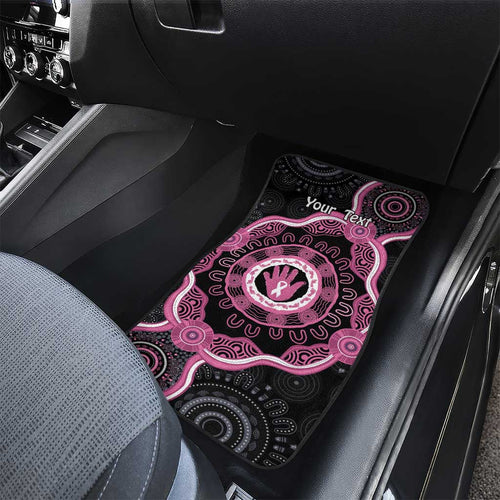 Personalised Australia Breast Cancer Car Mats Brave Strong Aboriginal Art