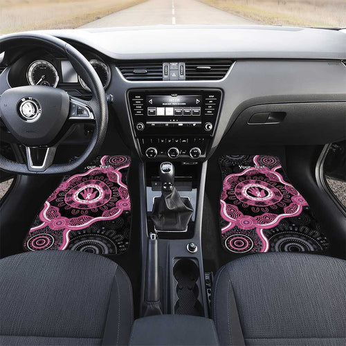 Personalised Australia Breast Cancer Car Mats Brave Strong Aboriginal Art