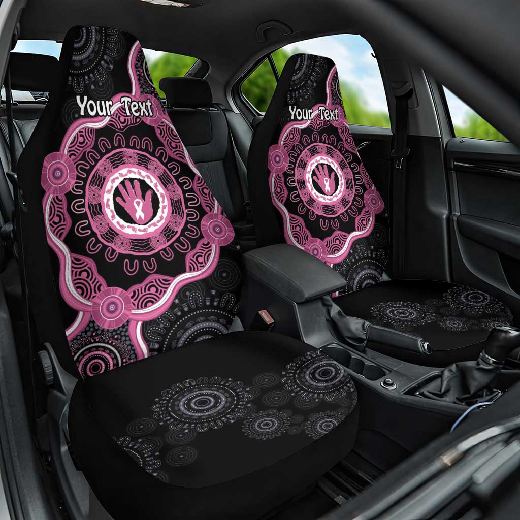 Personalised Australia Breast Cancer Car Seat Cover Brave Strong Aboriginal Art