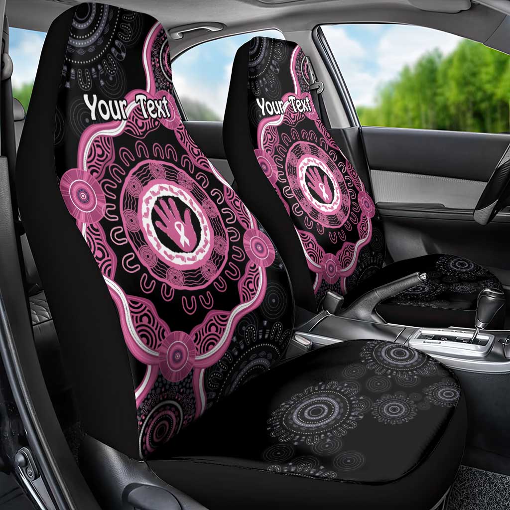 Personalised Australia Breast Cancer Car Seat Cover Brave Strong Aboriginal Art