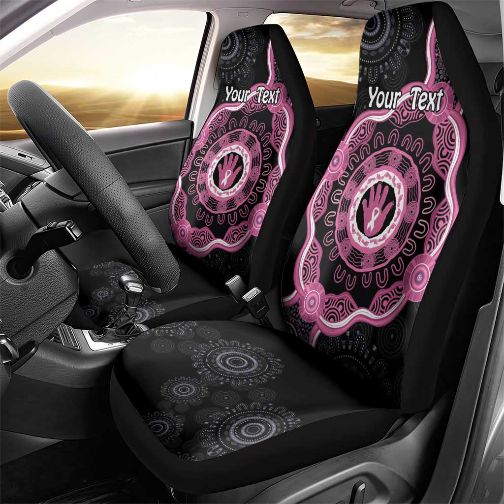 Personalised Australia Breast Cancer Car Seat Cover Brave Strong Aboriginal Art