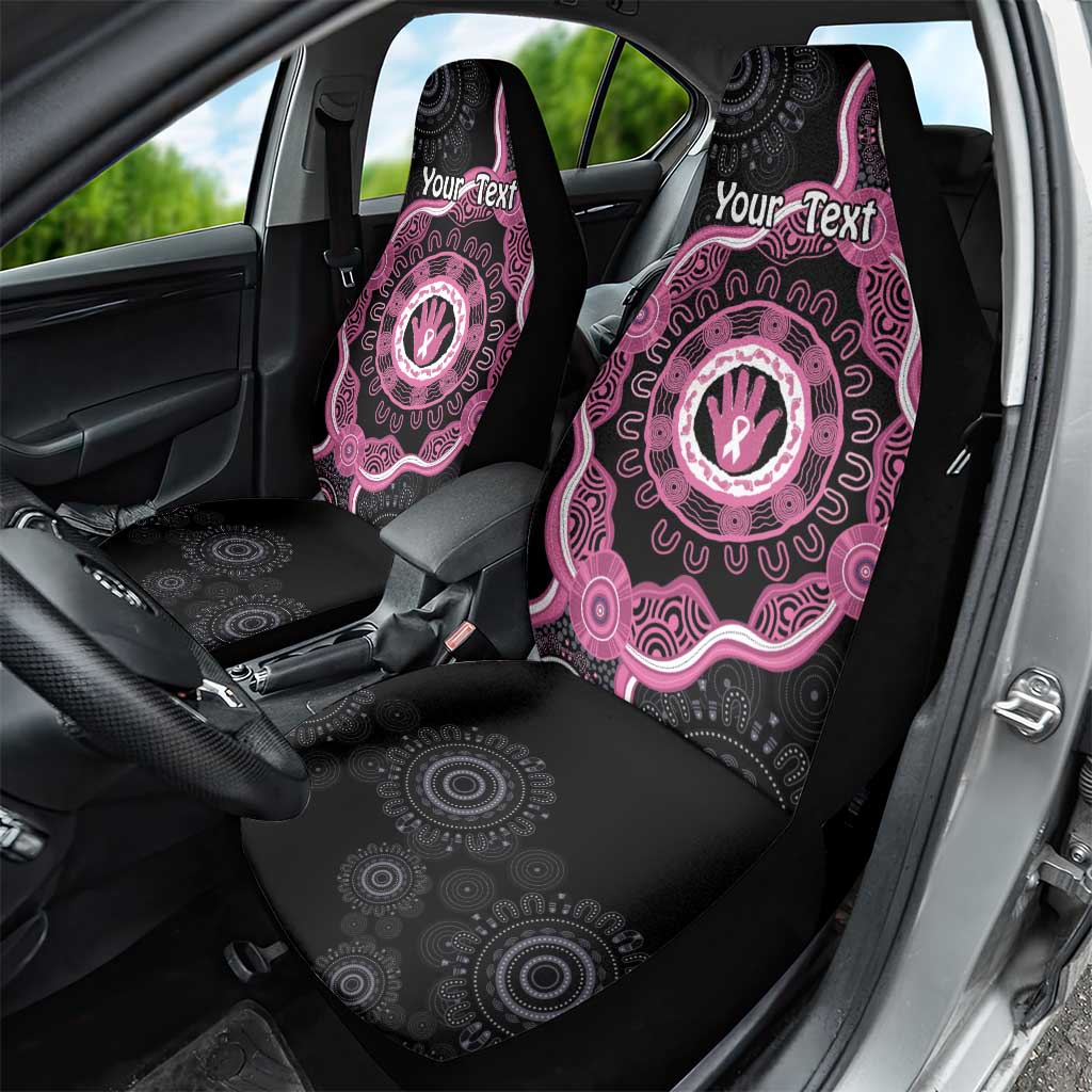 Personalised Australia Breast Cancer Car Seat Cover Brave Strong Aboriginal Art