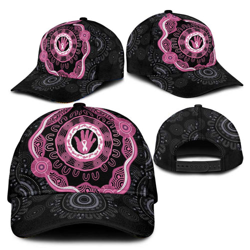Australia Breast Cancer Classic Cap Brave Strong Aboriginal Art - Aussie Hoodie