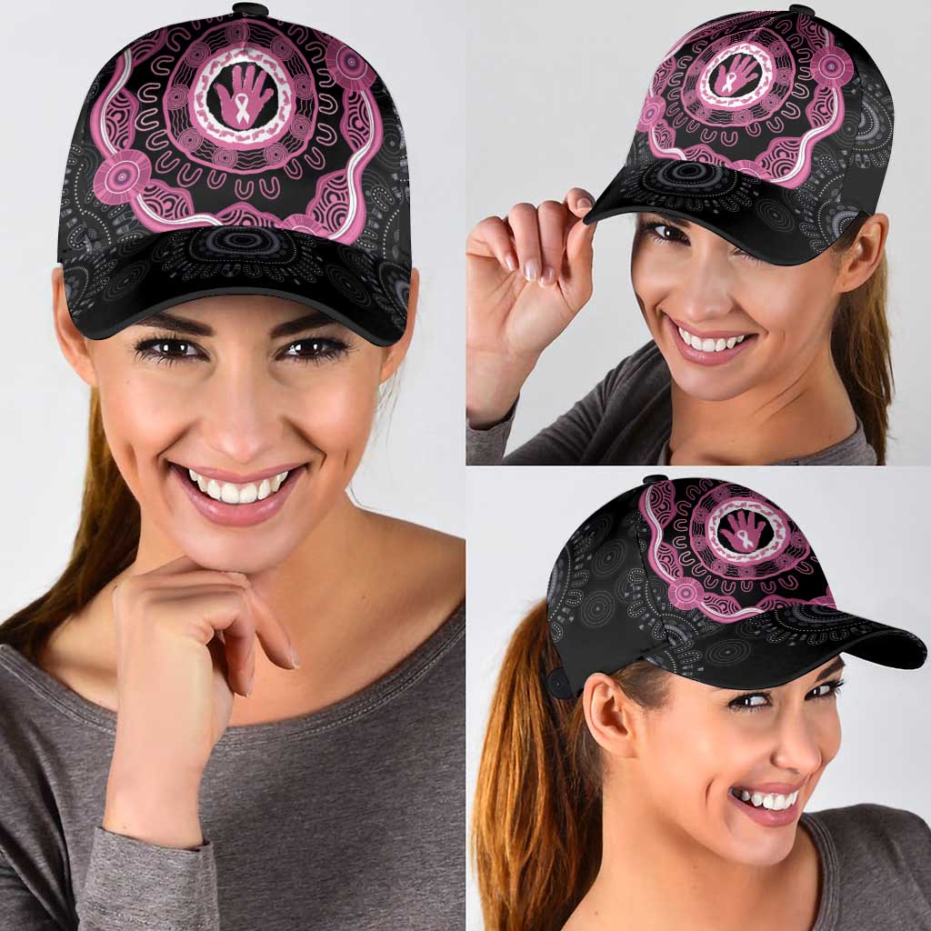 Australia Breast Cancer Classic Cap Brave Strong Aboriginal Art - Aussie Hoodie