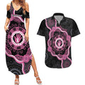 Personalised Australia Breast Cancer Couples Matching Summer Maxi Dress and Hawaiian Shirt Brave Strong Aboriginal Art