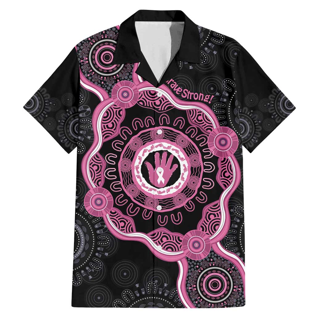 Personalised Australia Breast Cancer Family Matching Mermaid Dress and Hawaiian Shirt Brave Strong Aboriginal Art