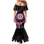 Personalised Australia Breast Cancer Family Matching Mermaid Dress and Hawaiian Shirt Brave Strong Aboriginal Art