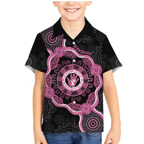 Personalised Australia Breast Cancer Family Matching Mermaid Dress and Hawaiian Shirt Brave Strong Aboriginal Art
