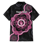 Personalised Australia Breast Cancer Family Matching Short Sleeve Bodycon Dress and Hawaiian Shirt Brave Strong Aboriginal Art