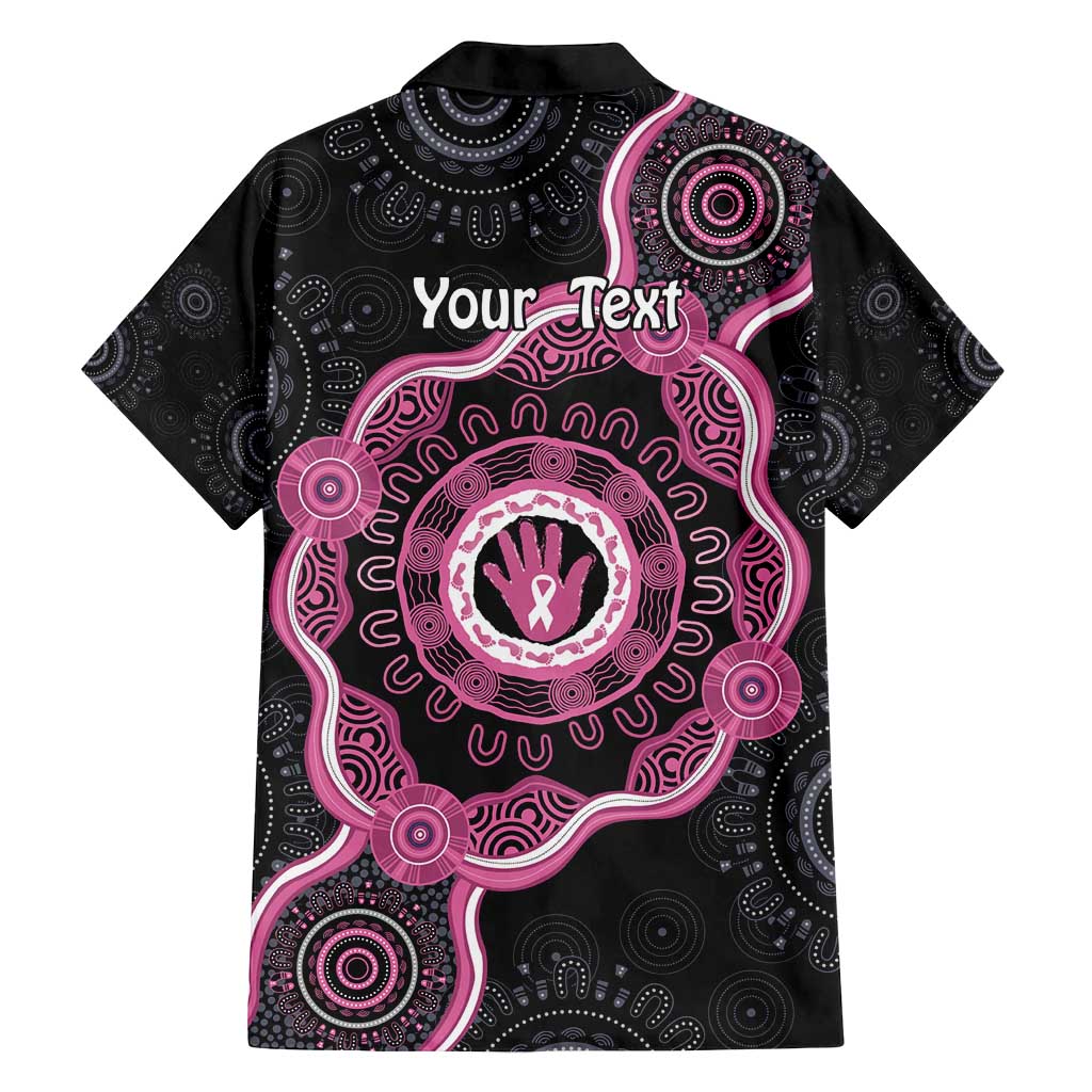 Personalised Australia Breast Cancer Family Matching Summer Maxi Dress and Hawaiian Shirt Brave Strong Aboriginal Art