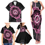 Personalised Australia Breast Cancer Family Matching Tank Maxi Dress and Hawaiian Shirt Brave Strong Aboriginal Art
