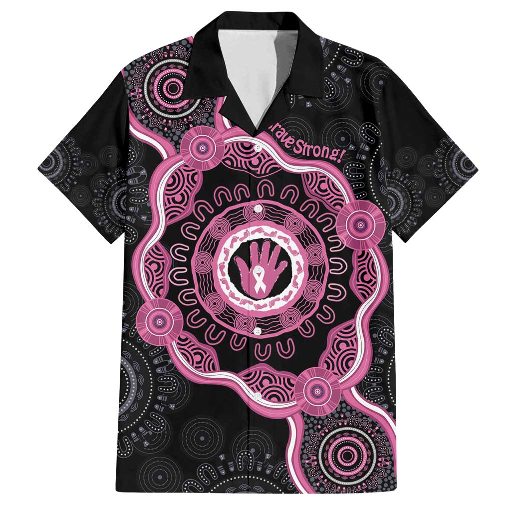 Personalised Australia Breast Cancer Family Matching Tank Maxi Dress and Hawaiian Shirt Brave Strong Aboriginal Art