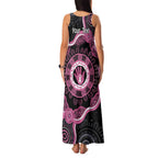 Personalised Australia Breast Cancer Family Matching Tank Maxi Dress and Hawaiian Shirt Brave Strong Aboriginal Art
