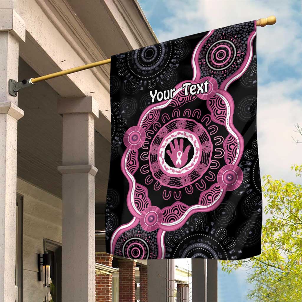 Personalised Australia Breast Cancer Garden Flag Brave Strong Aboriginal Art