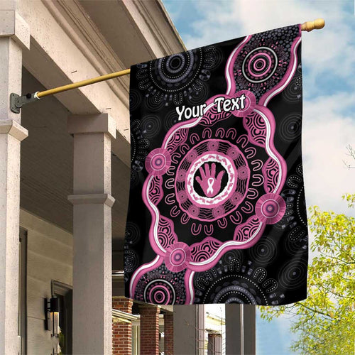 Personalised Australia Breast Cancer Garden Flag Brave Strong Aboriginal Art