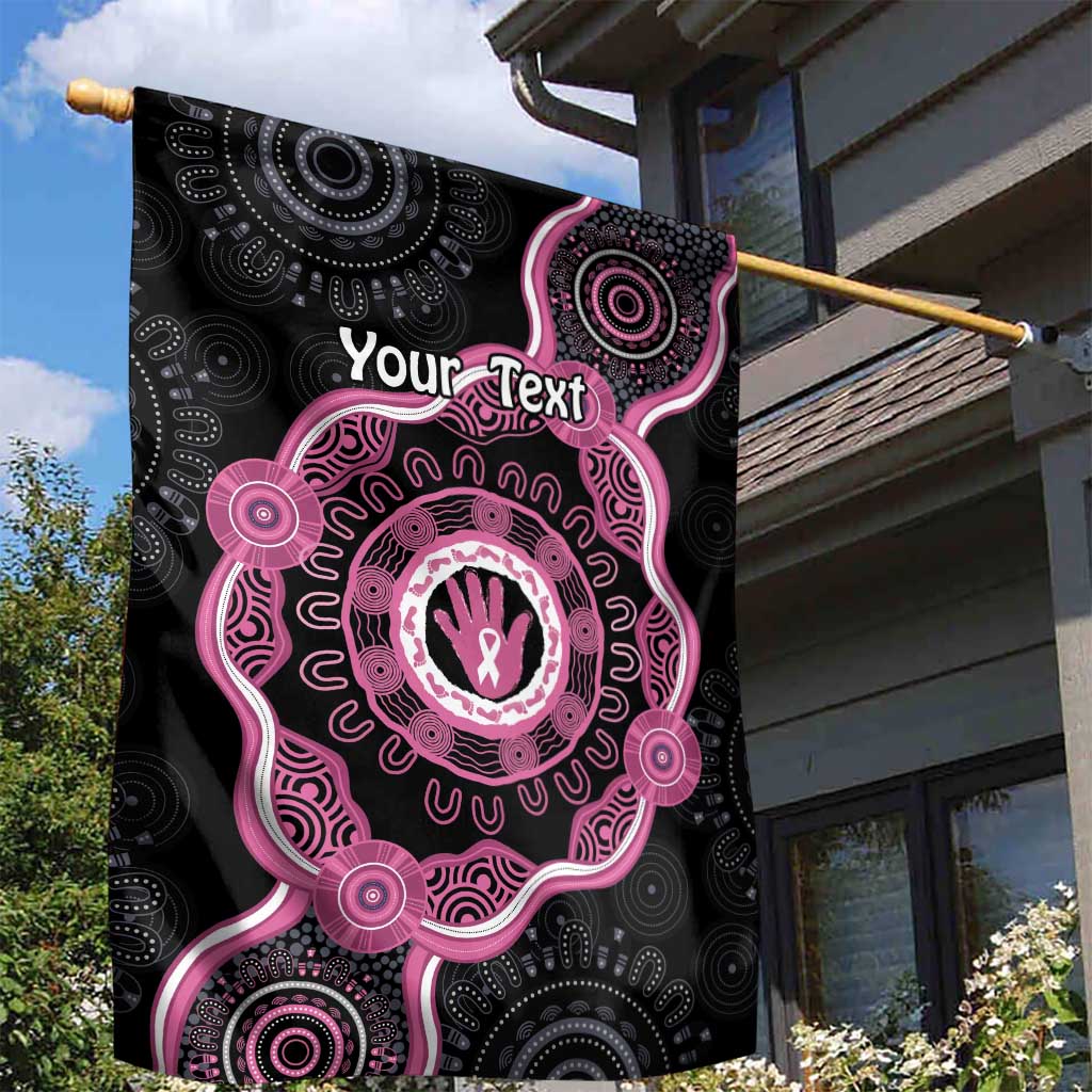 Personalised Australia Breast Cancer Garden Flag Brave Strong Aboriginal Art