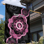 Personalised Australia Breast Cancer Garden Flag Brave Strong Aboriginal Art