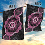 Personalised Australia Breast Cancer Garden Flag Brave Strong Aboriginal Art