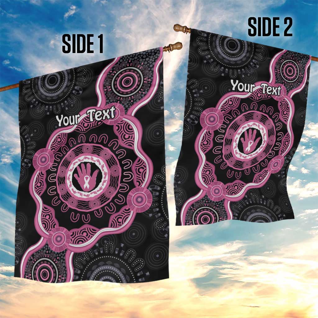Personalised Australia Breast Cancer Garden Flag Brave Strong Aboriginal Art