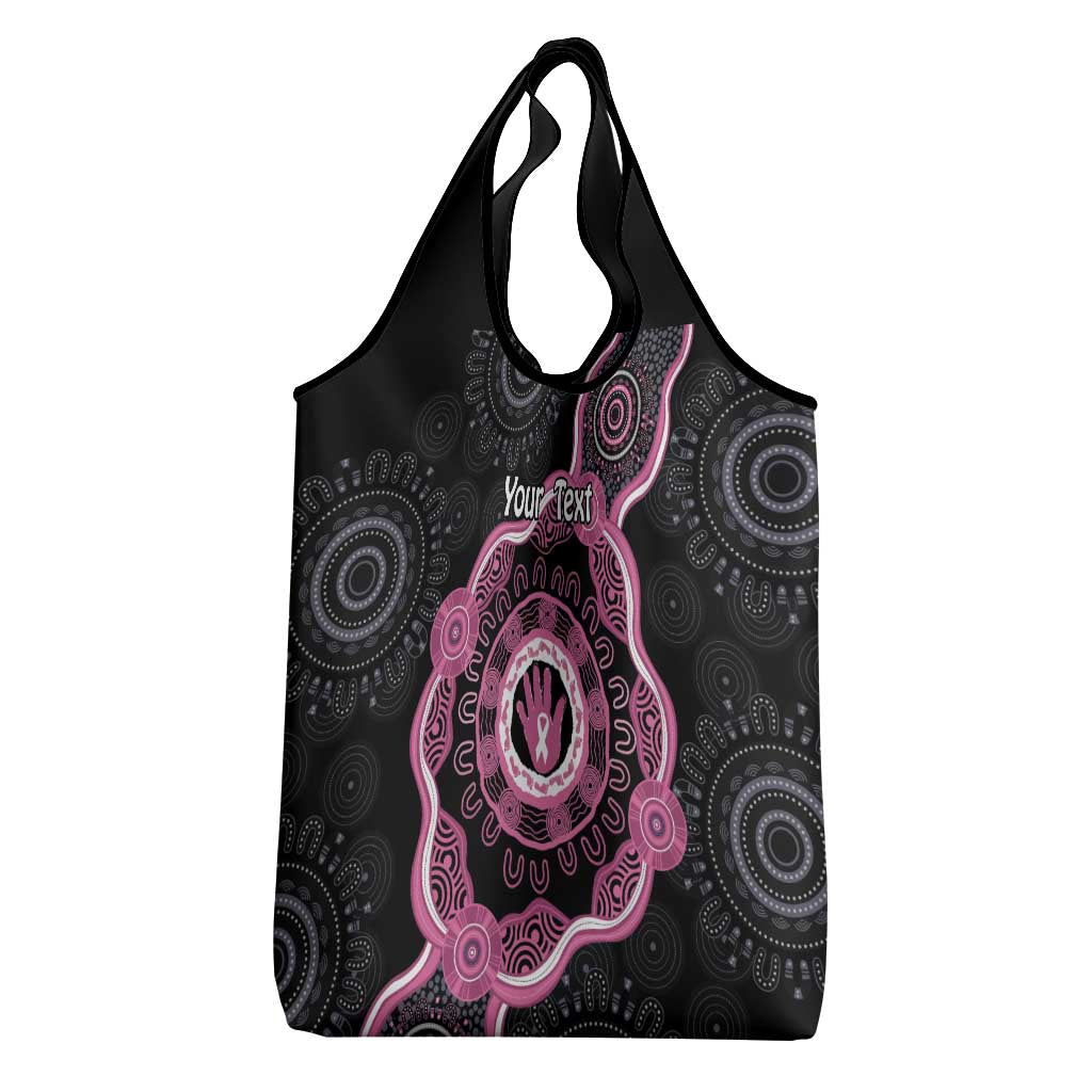 Personalised Australia Breast Cancer Grocery Bag Brave Strong Aboriginal Art