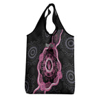 Personalised Australia Breast Cancer Grocery Bag Brave Strong Aboriginal Art