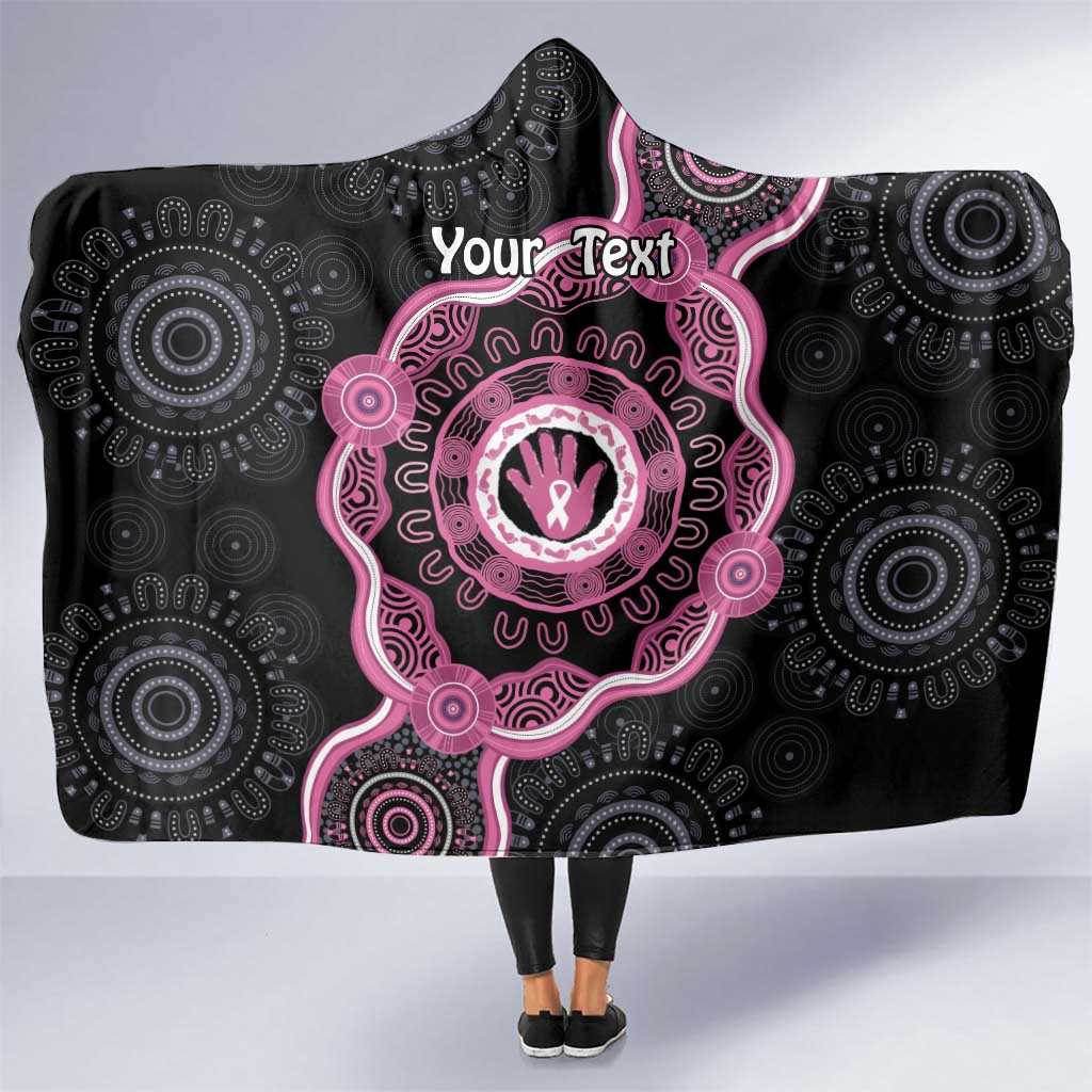Personalised Australia Breast Cancer Hooded Blanket Brave Strong Aboriginal Art