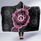 Personalised Australia Breast Cancer Hooded Blanket Brave Strong Aboriginal Art