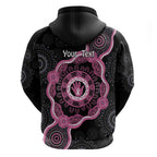 Personalised Australia Breast Cancer Hoodie Brave Strong Aboriginal Art