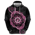 Personalised Australia Breast Cancer Hoodie Brave Strong Aboriginal Art