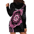 Personalised Australia Breast Cancer Hoodie Dress Brave Strong Aboriginal Art