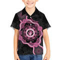 Personalised Australia Breast Cancer Kid Hawaiian Shirt Brave Strong Aboriginal Art