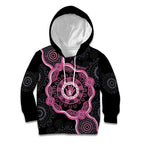 Personalised Australia Breast Cancer Kid Hoodie Brave Strong Aboriginal Art