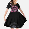 Personalised Australia Breast Cancer Kid Short Sleeve Dress Brave Strong Aboriginal Art