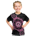 Personalised Australia Breast Cancer Kid T Shirt Brave Strong Aboriginal Art