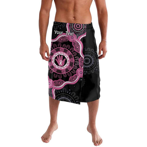 Personalised Australia Breast Cancer Lavalava Brave Strong Aboriginal Art