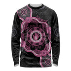 Personalised Australia Breast Cancer Long Sleeve Shirt Brave Strong Aboriginal Art