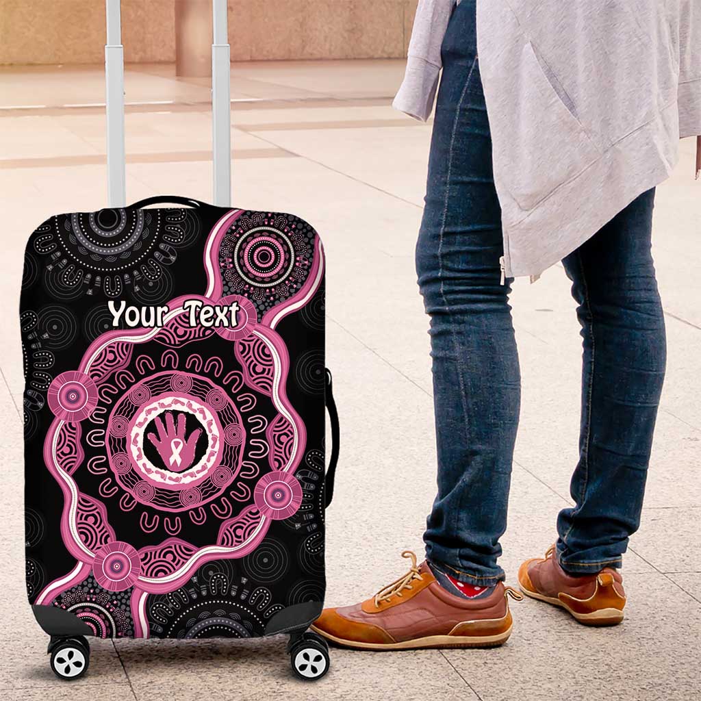 Personalised Australia Breast Cancer Luggage Cover Brave Strong Aboriginal Art