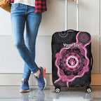 Personalised Australia Breast Cancer Luggage Cover Brave Strong Aboriginal Art