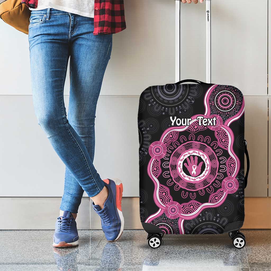 Personalised Australia Breast Cancer Luggage Cover Brave Strong Aboriginal Art