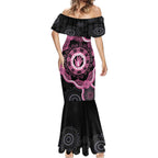 Personalised Australia Breast Cancer Mermaid Dress Brave Strong Aboriginal Art