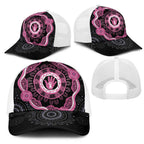 Australia Breast Cancer Mesh Trucker Cap Brave Strong Aboriginal Art - Aussie Hoodie