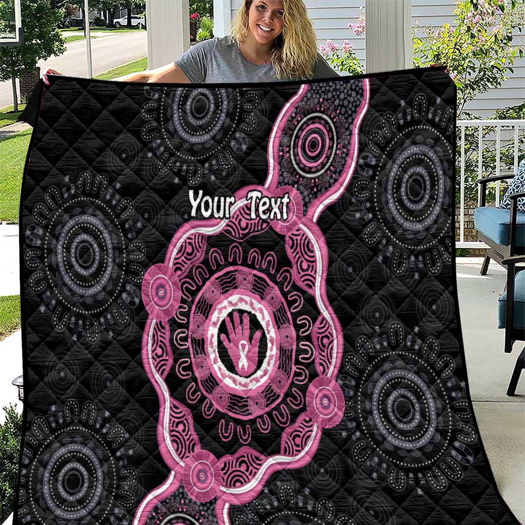 Personalised Australia Breast Cancer Quilt Brave Strong Aboriginal Art