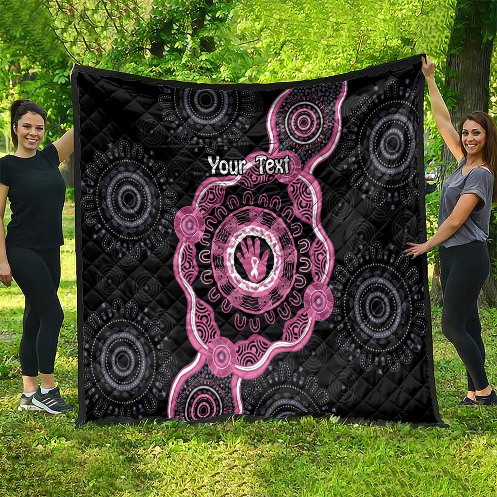 Personalised Australia Breast Cancer Quilt Brave Strong Aboriginal Art
